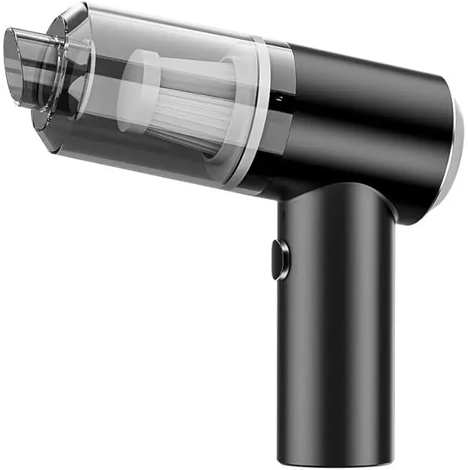 Modern handheld vacuum cleaner on a kitchen counter